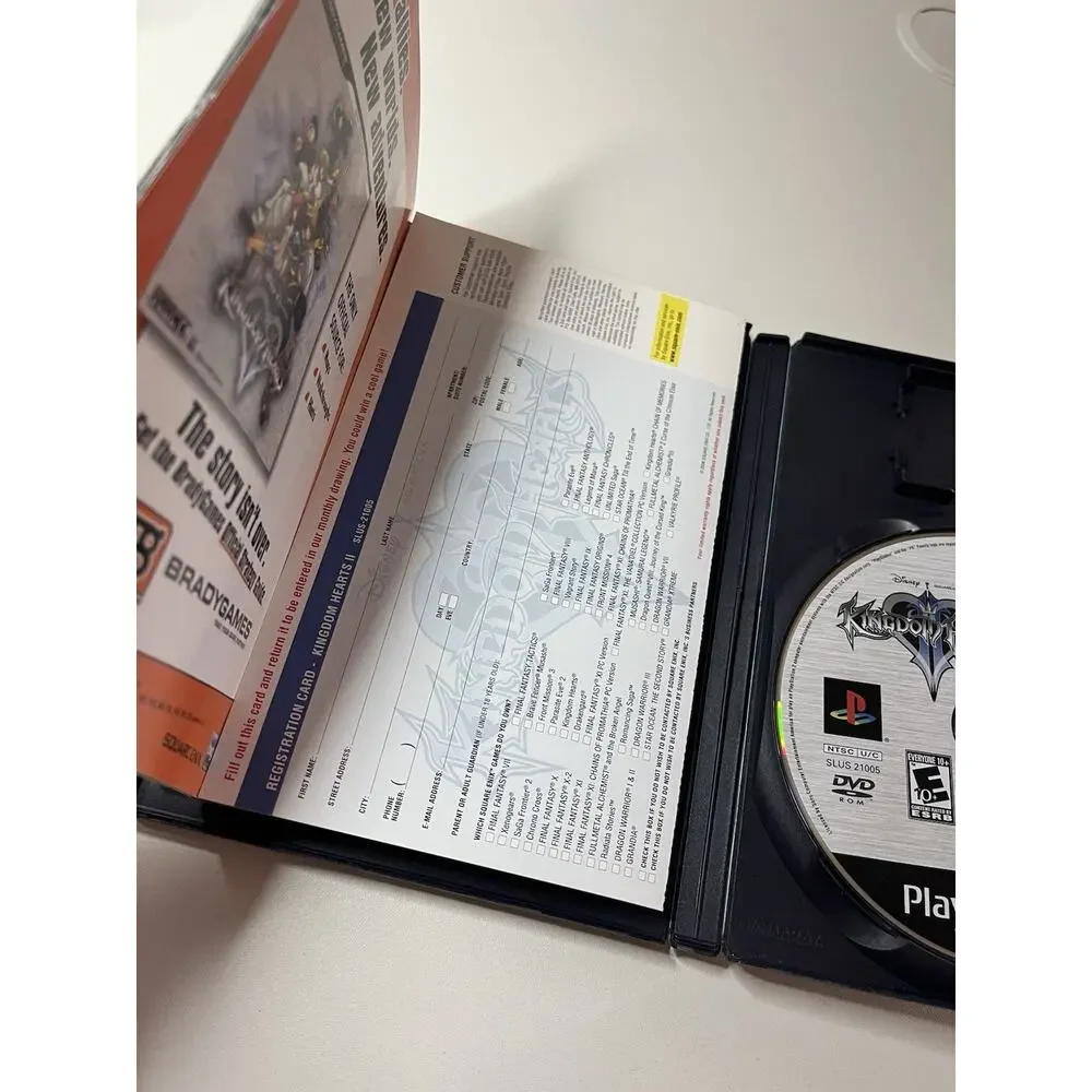 Kingdom Hearts II 2 Black Label (Sony PlayStation 2 2006) PS2 Registration Reg
